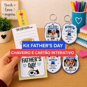 Cartão Interativo e Chaveiro – Father's Day